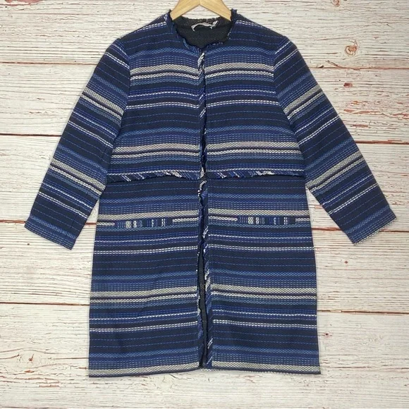 Vineyard Vines Striped Woven Jacket In Blue Sz XS - Picture 8 of 11